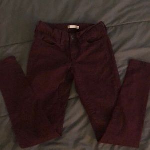 Barely worn red low rise jeggings